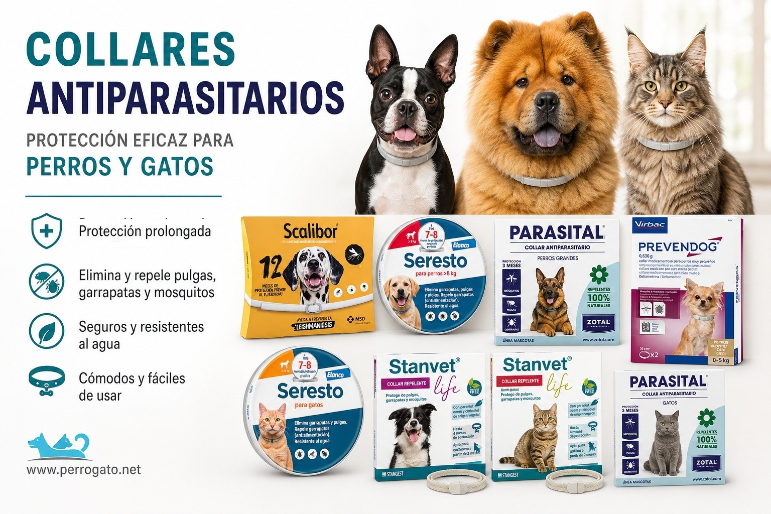 COLLARES ANTIPARASITARIOS PERROS Y GATOS